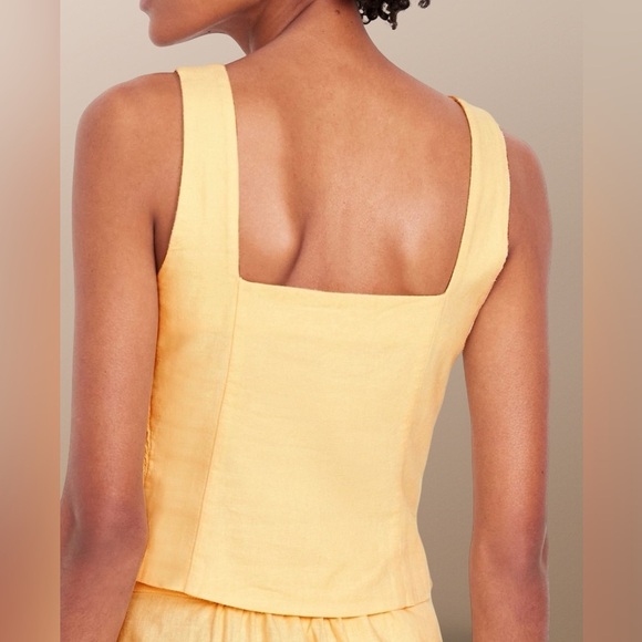 NWTS💓GAP OLD NAVY XL💓SWEET BUTTER LINEN FITTED TOP MATCHING LINEN A LINE SKIRT - Picture 6 of 15